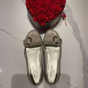 Anne Klein Women's Beige Flats with Buckle